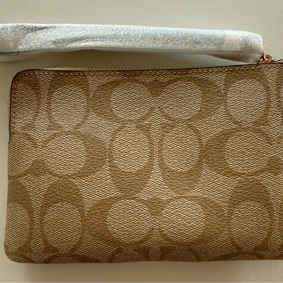 Coach Cream and Tan Wristlet - Picture 4 of 5